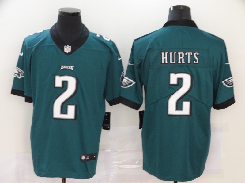 Men's Philadelphia Eagles Jalen Hurts #2 Midnight Green Jersey